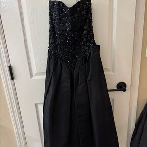 Vintage Gunne Sax Black Strapless Gown